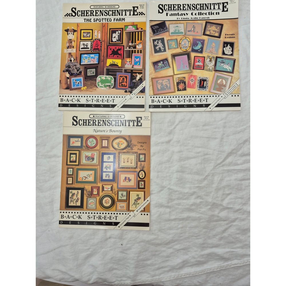 Back Street Designs Scherenschnitte Books Unisex Vintage Papercraft Set of 3